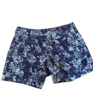 Calvin Klein Floral Shorts Navy Blue Size 4 Cotton